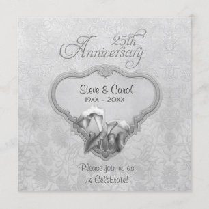 Silver Calla 25. Hochzeitstag Einladung