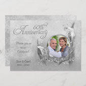 Silver Calla Lily 60. Hochzeitstag Einladung (Vorne/Hinten)