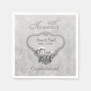Silver Calla Lily 60. Jubiläum - Anpassen Serviette