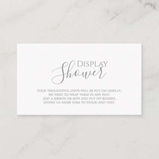 Silver Calligraphy Display Showcard Begleitkarte (Vorderseite)