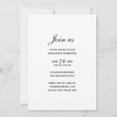 Silver Calligraphy Overlay Foto Graduation Party Einladung (Rückseite)