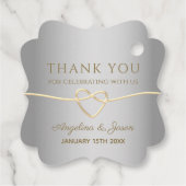 Silver Calligraphy Wedding Geschenkanhänger (Rückseite)