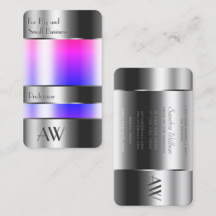 Silver Can Optics Pink Blue Fluids und Monogram Visitenkarte