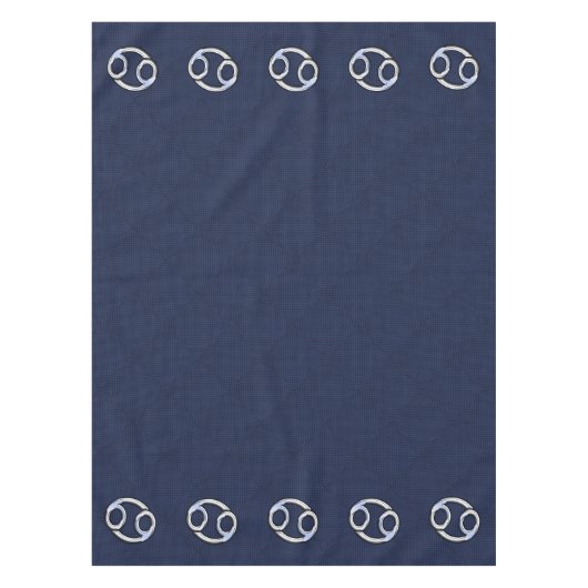 Silver Cancer Zodiac Symbol Navy Carbon Fibre Tischdecke (Vorderseite)