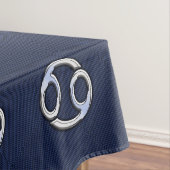 Silver Cancer Zodiac Symbol Navy Carbon Fibre Tischdecke (Beispiel)