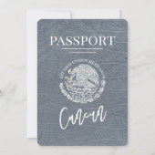 Silver Cancun Passport Wedding Einladung (Rückseite)