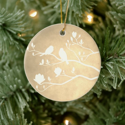 Silver Candelabra (Gold) - Keramik Ornament (Baum)