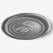 Silver Candle Wax Siegel Tropfen Sweet 16 Wedding Pappteller (Schrägansicht)