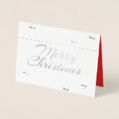 Silver Candy Cane Weihnachten Folienkarte (Vorderseite)