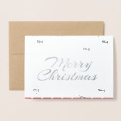 Silver Candy Cane Weihnachten Folienkarte (Vorderseite mit Umschlag)