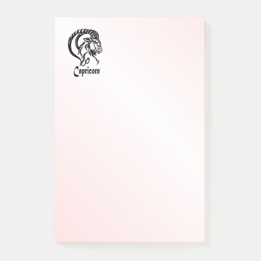 Silver Capricorn the Sea Goat Zodiac Post-it Klebezettel (Vorderseite)