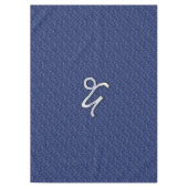 Silver Capricorn Zodiac Symbol Blue Camouflage Tischdecke (Vorderseite)