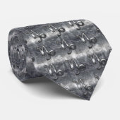 Silver Capricorn Zodiac Symbol Steel Style Krawatte (Gerollt)