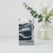Silver Car Gray Business Card Visitenkarte (Stehend Vorderseite)