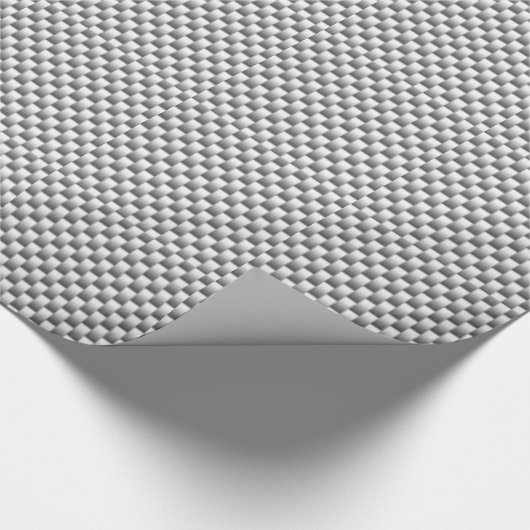 Silver Carbon Fibre Style Print Geschenkpapier (Ecke)