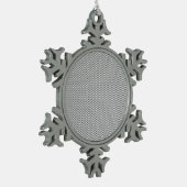 Silver Carbon Fibre Style Print Schneeflocken Zinn-Ornament (Links)