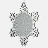 Silver Carbon Fibre Style Print Schneeflocken Zinn-Ornament (Rechts)