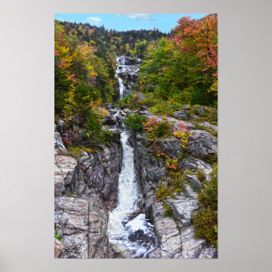 Silver Cascade im Herbst, New Hampshire Poster (Vorne)