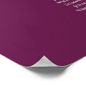 Silver & Cassis 7 Tabelle Hochzeitskarte Poster (Ecke)