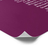 Silver & Cassis Chic 7 Tabelle Hochzeitstabelle Poster (Ecke)