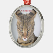 Silver Cat My First Christmas Foto Ornamente (Links)