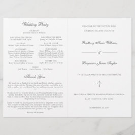 Silver Catholic Wedding Mass Zeremony Program