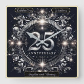 Silver Celebration: 25 Jahre Quadratische Wanduhr (Vorderseite)