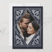 Silver Celestial Art Nouveau Tarot Gotisches Foto Save The Date (Rückseite)