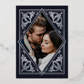 Silver Celestial Tarot Gothic Foto Save the Date Folieneinladung (Rückseite)