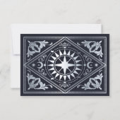 Silver Celestie Art Nouveau Tarot Gotische Hochzei RSVP Karte (Rückseite)