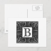 Silver Celtic "B" Monogram Postkarte (Vorne/Hinten)