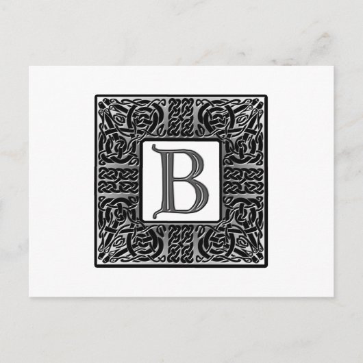 Silver Celtic "B" Monogram Postkarte (Vorderseite)