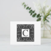 Silver Celtic "C Monogram" Postkarte (Stehend Vorderseite)