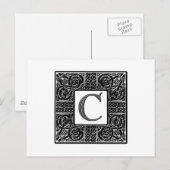 Silver Celtic "C Monogram" Postkarte (Vorne/Hinten)
