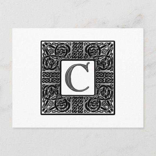 Silver Celtic "C Monogram" Postkarte (Vorderseite)