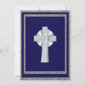 Silver Celtic Cross Bestätigung Einladung (Rückseite)