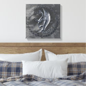 Silver Celtic Dragon Leinwanddruck (Insitu (Schlafzimmer))
