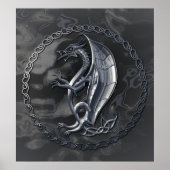 Silver Celtic Dragon Poster (Vorne)