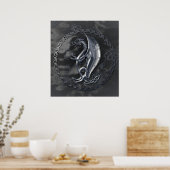 Silver Celtic Dragon Poster (Küche)