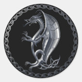 Silver Celtic Dragon Sticker (Vorderseite)