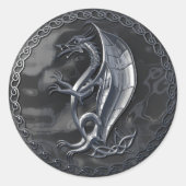 Silver Celtic Dragon Sticker (Vorderseite)