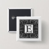 Silver Celtic "E" Monogram Button (Vorne & Hinten)