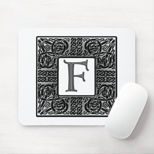 Silver Celtic "F" Monogram Mousepad (Mit Mouse)