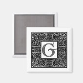 Silver Celtic "G Monogram" Magnet (Vorderseite/Rückseite)