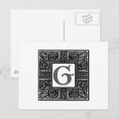Silver Celtic "G Monogram" Postkarte (Vorne/Hinten)