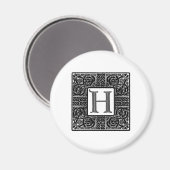 Silver Celtic "H Monogram" Magnet (Vorderseite/Rückseite)