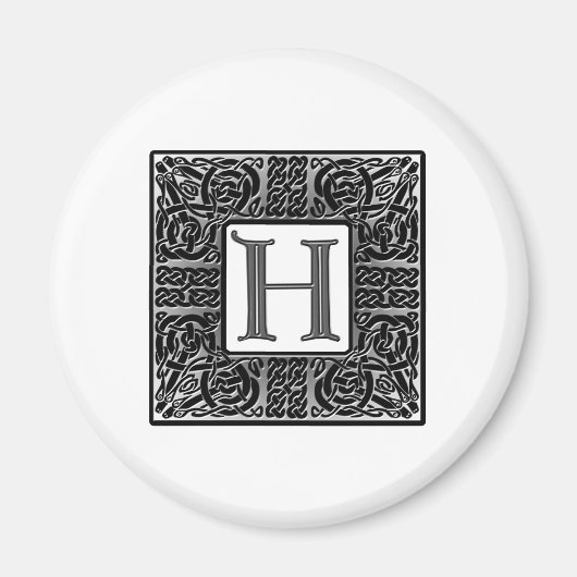 Silver Celtic "H Monogram" Magnet (Vorne)