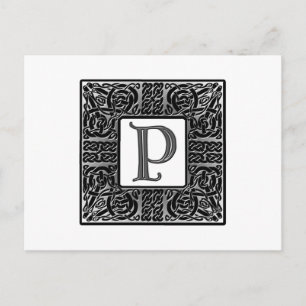 Silver Celtic "P Monogram" Postkarte