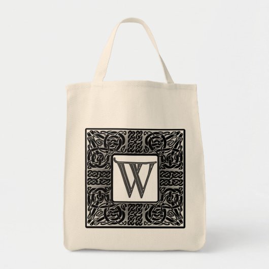 Silver Celtic "W" Monogram Tragetasche (Vorne)