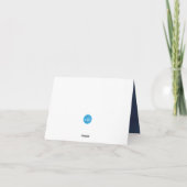 Silver Chain Hearts on Navy Blue Satin Dankeskarte (Rückseite)